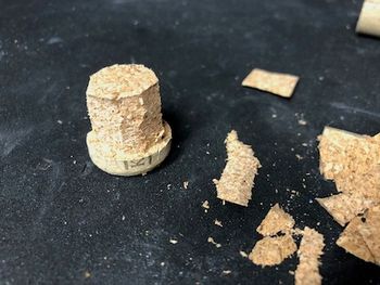 When you're finished, you'll have a sort of mushroom-shaped cork with a nice edge and outer face. Pop it in the bars as you would any other bar end plug. If you want, you can shellac the cork with the grips, or without, to better protect and color the cork. Or just leave it natural. Either way is fine, and it's your call.