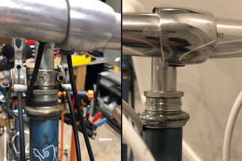 A view of the stem and headset