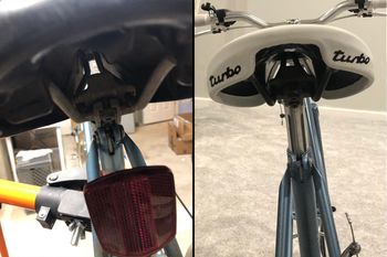 Rear view of seat and post.