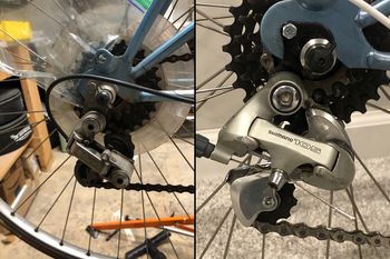 Rear derailleur, now Shimano 105.