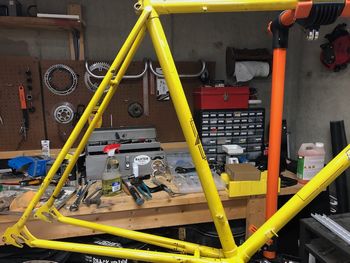 The Raleigh Sports frame, polished up.