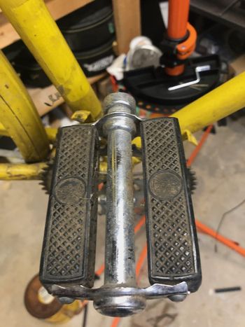 The original Raleigh pedals should clean up well. They were really built to last.