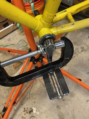 Two days with a heavy-duty clamp and penetrating oil, and still, one of the cotter pins would not budge.