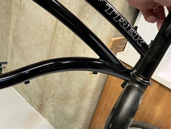 Here you can see the shine next to the still-flat fork paint.