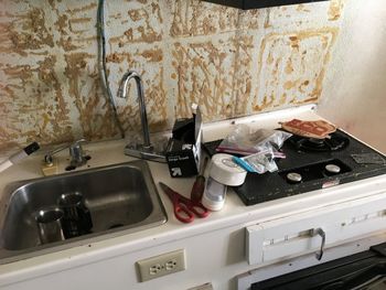The sink itself was no better. But it did have lots of extra holes for whatever reason.