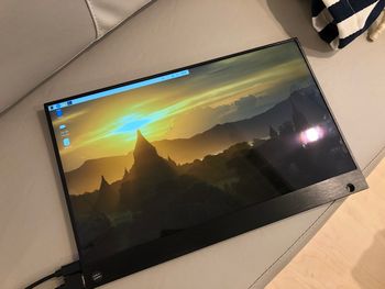Testing the touchscreen monitor.